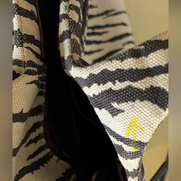 Kate Spade Zebra Print Canvas Handbag with Brown Leather Accents - Picture 13 of 16